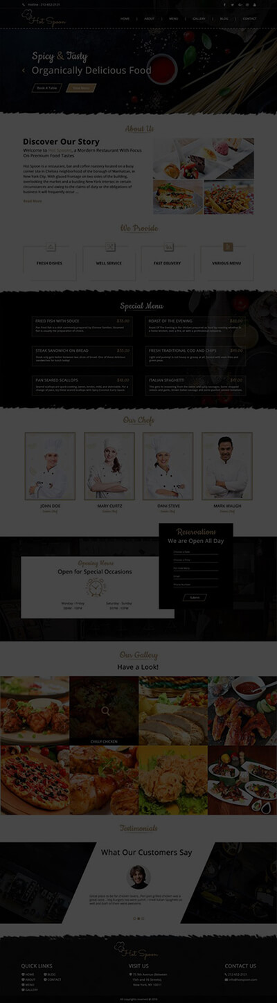 Restaurant Web Design Portfolio
