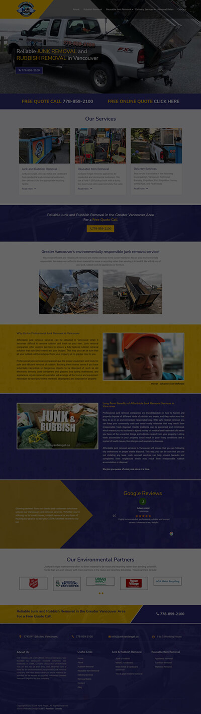 Junk & Rubbish Removal Web Design Portfolio