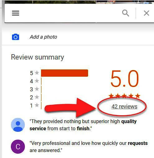 Locate the reviews