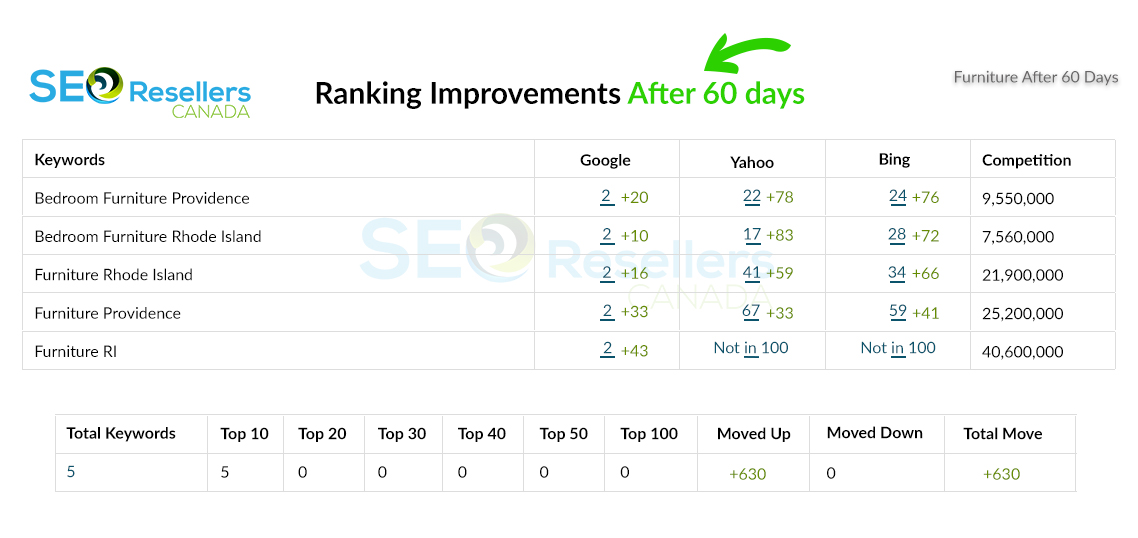 SEO Results for Furniture After